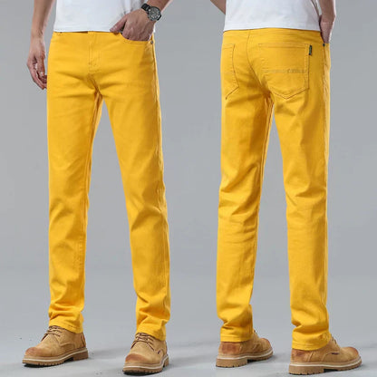 Heren Jeans Slim Fit Comfortabele Straight Broek
