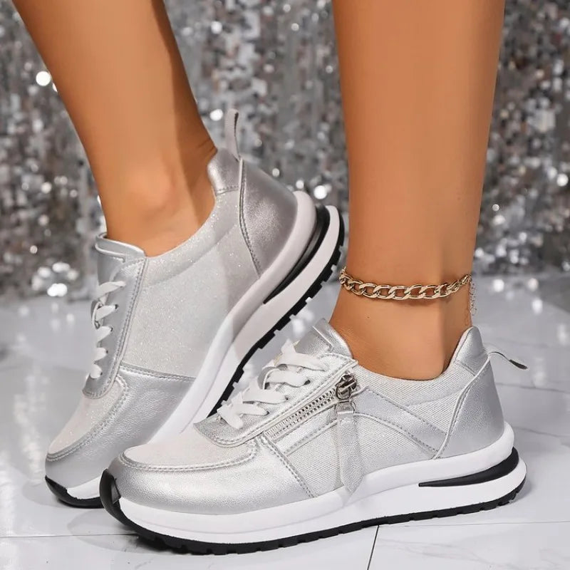 Dames Sneakers Met Rits Comfortabele Pasvorm