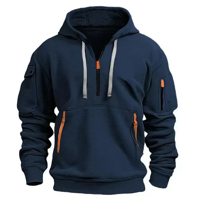 Heren Hoodie Sportief met Halve Rits Comfortabel