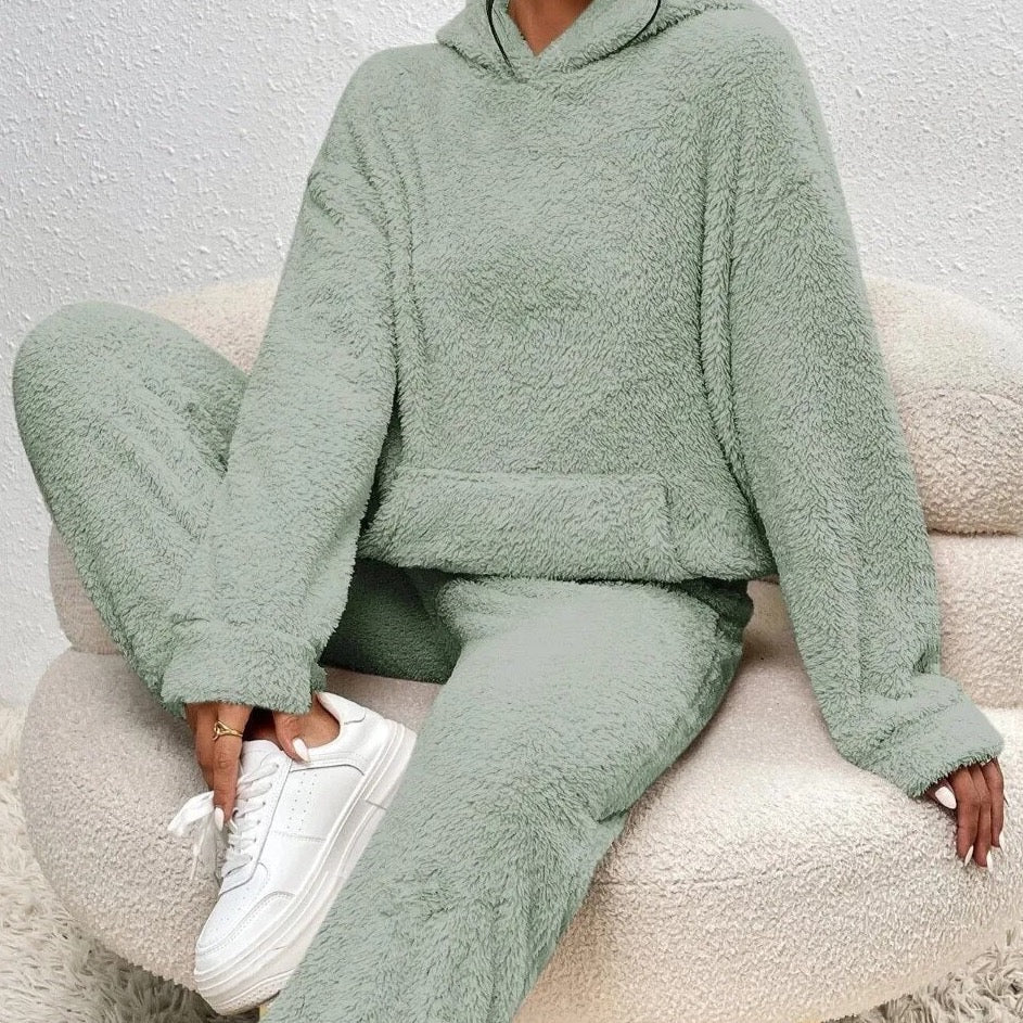 Dames Lounge Set Zacht met Kap en Joggingbroek