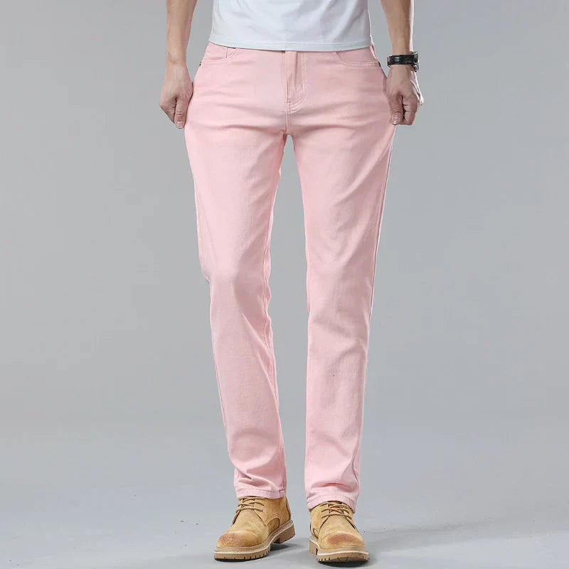 Heren Jeans Slim Fit Comfortabel Straight Model