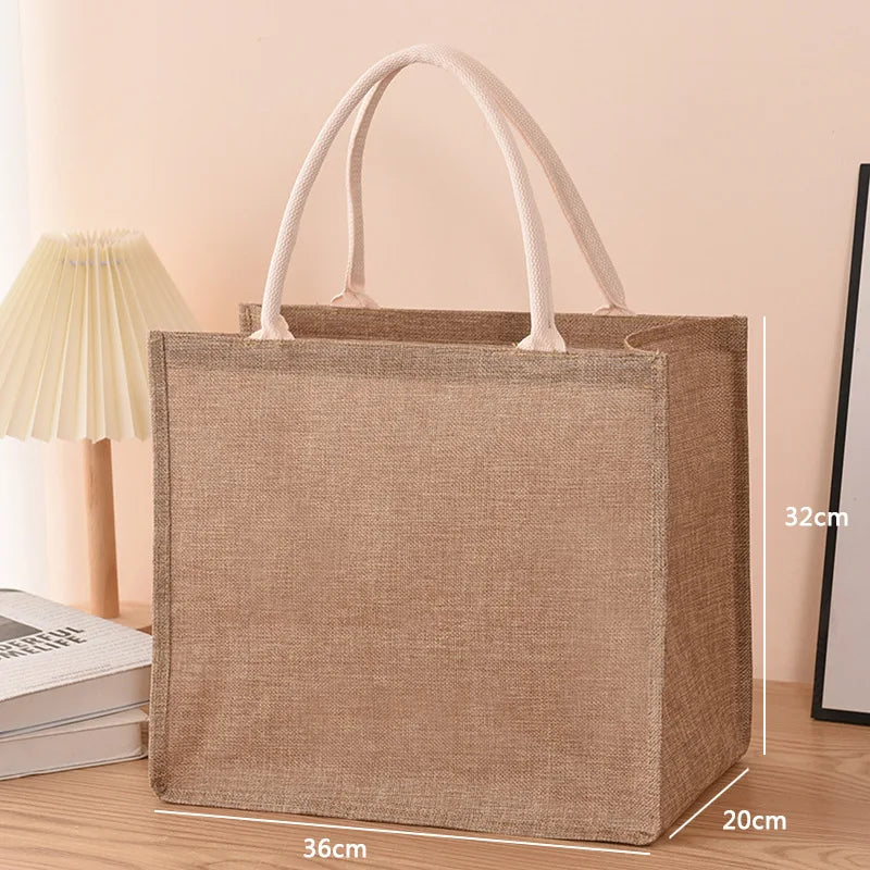 Boho Jute Tote Shopper Tas Handgeschilderd - StudioMarella