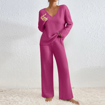 Dames Gebreide Tweedelige Set Comfortabele Pasvorm