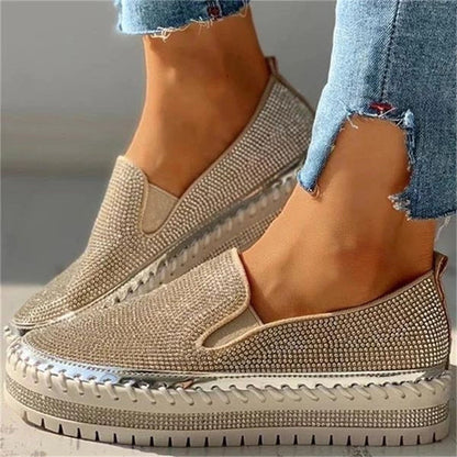 Dames Schoenen Met Glitter Glinsterend Zilver