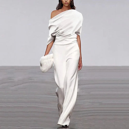 Lente Jumpsuit Elegante Zomerjurk met Eenlijnige Halslijn - StudioMarella