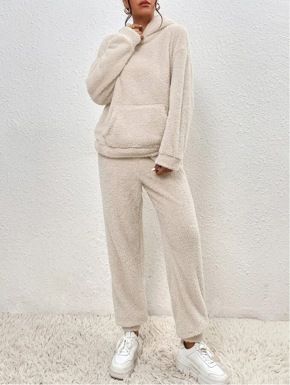 Dames Lounge Set Zacht met Kap en Joggingbroek