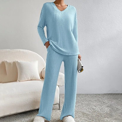 Dames Gebreide Tweedelige Set Comfortabele Pasvorm