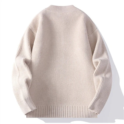 Heren Gebreid Vest met Ritssluiting Warm Grijs