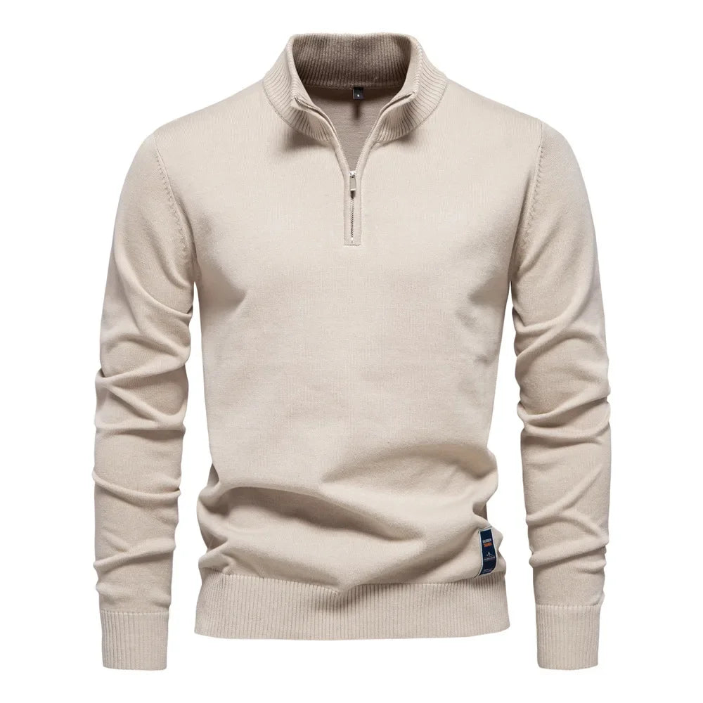 Heren Trui Quarter-Zip Comfortabel Klassieke Stijl Regular Fit