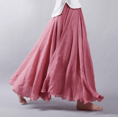 Linnen Maxi Rok Bohemian Stijl Elegant Zomer