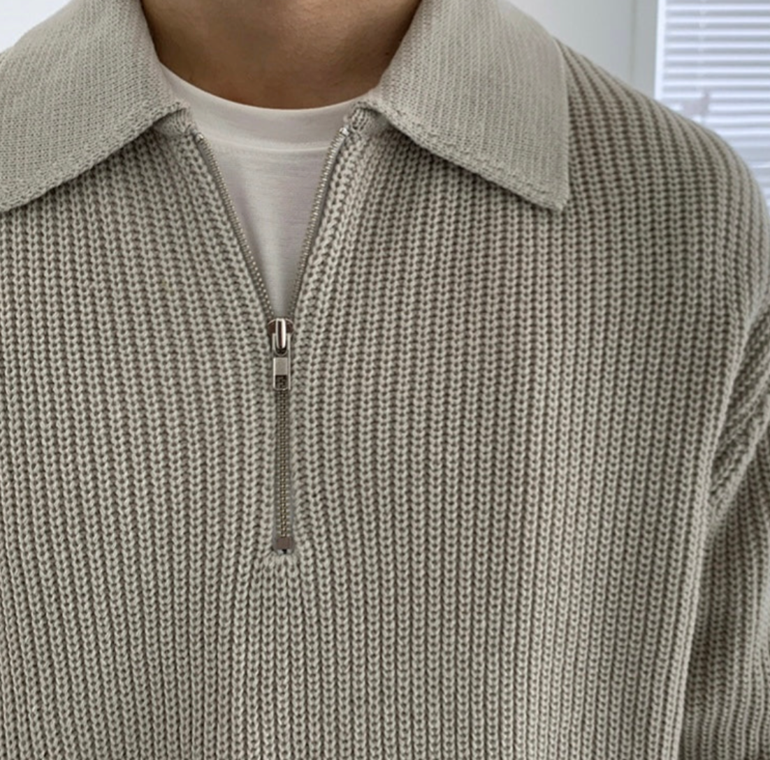 Heren Trui Kwart Rits – Comfortabel en Klassiek