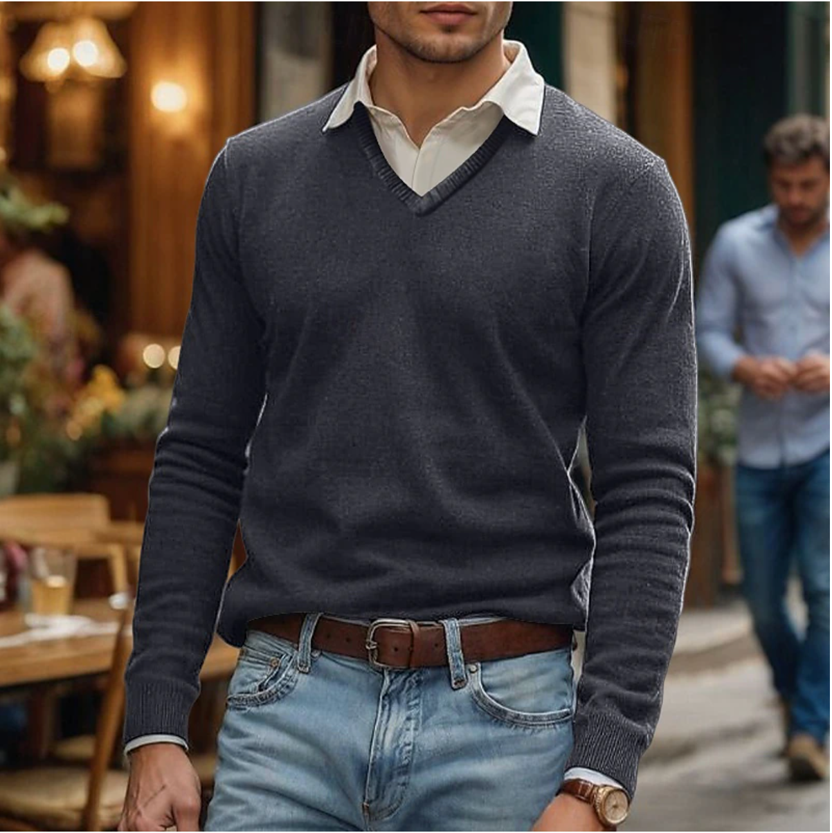 Heren Trui V-Hals Elegant Comfortabel