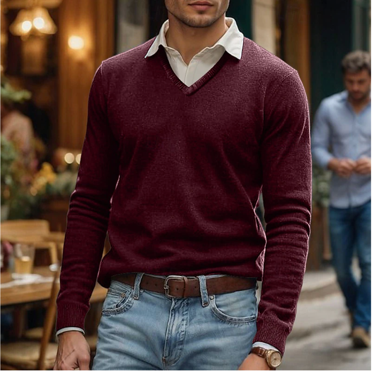 Heren Trui V-Hals Comfortabel en Stijlvol