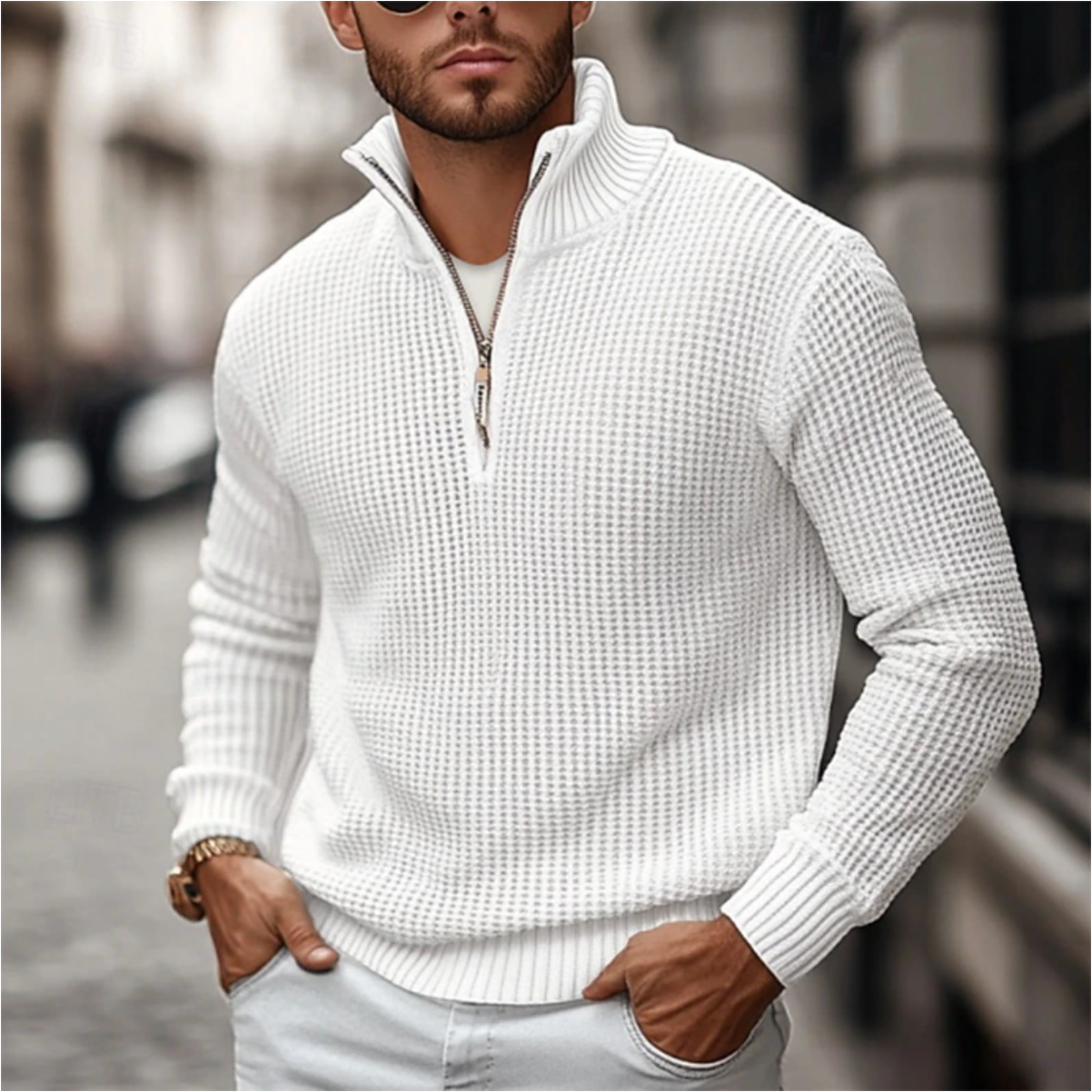 Heren Sweater Lichtgewicht Ritsjas Comfortabel - StudioMarella