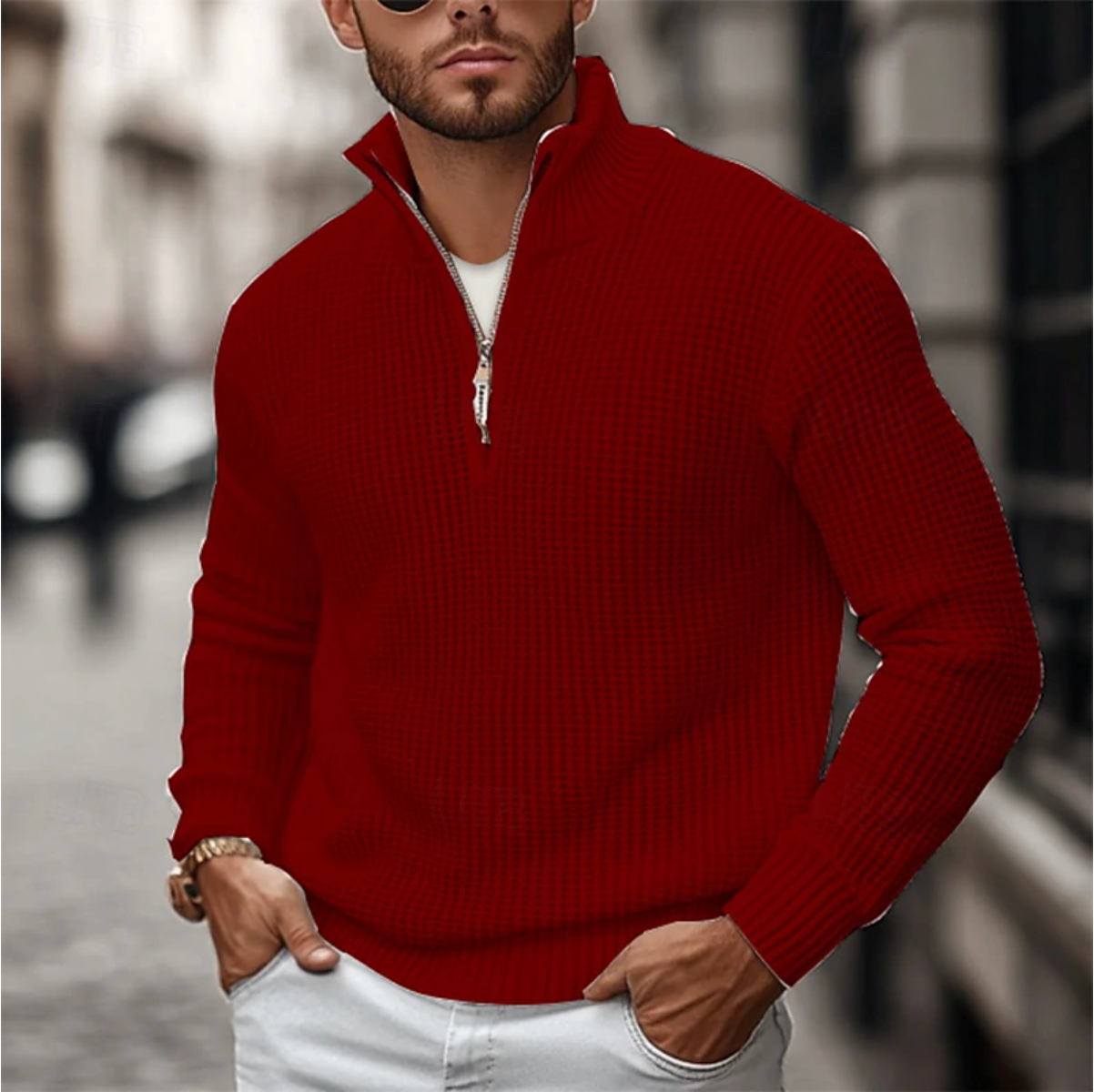 Heren Sweater Lichtgewicht Met Rits Comfortabel