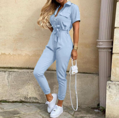Jumpsuit Elegante Knoopsluiting Minimalistisch Design