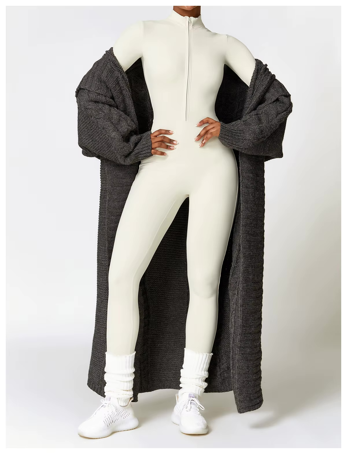 Warme Fleece Jumpsuit voor Vrouw met Stretch