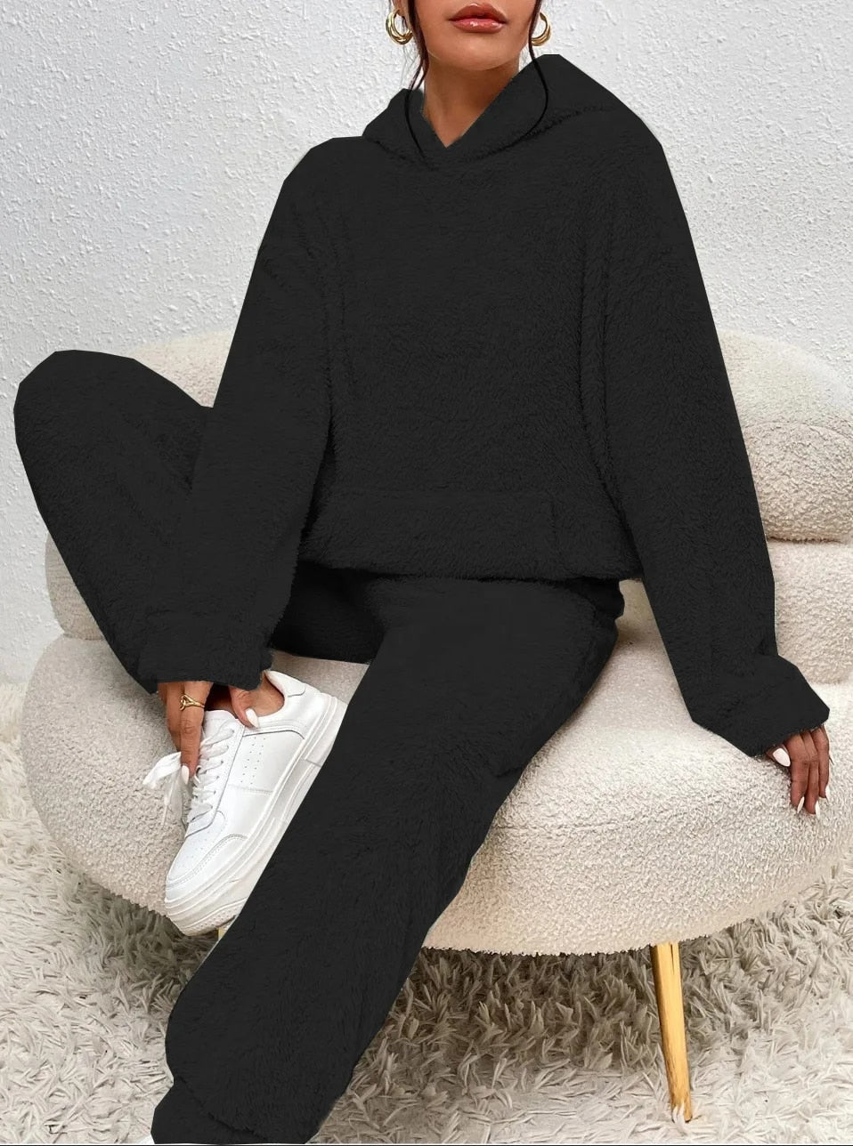 Dames Lounge Set Zacht met Kap en Joggingbroek