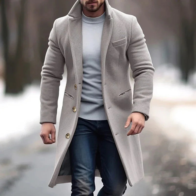Heren Wintermantel van Zuivere Wol Warm en Elegant - StudioMarella