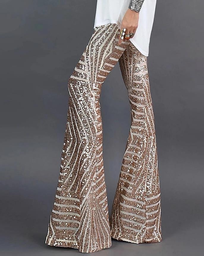 Witte Glitter Broek Wijd Model Dames - StudioMarella