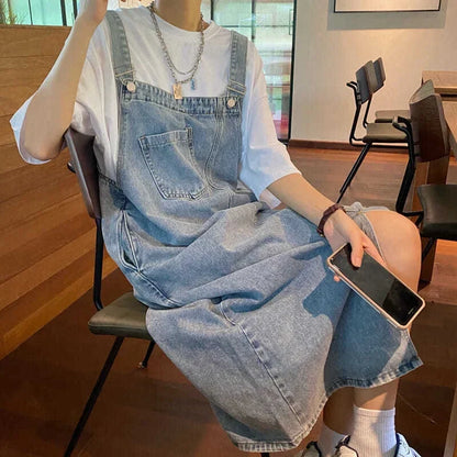 Dames Oversized Jurk Lichtblauw Denim Mode