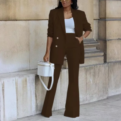 Dames Blazer Broek Set Tweedelig Klassiek Design