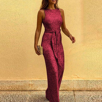 Feestelijke Jumpsuit voor Dames Glitter Open Rug