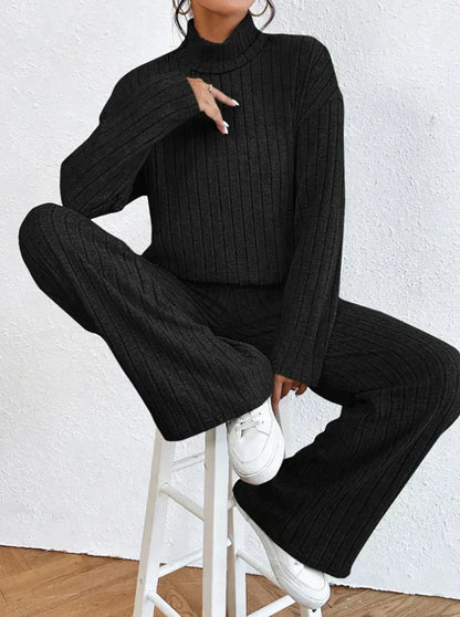 Gebreide Trui en Broek Set Gestreept Warm