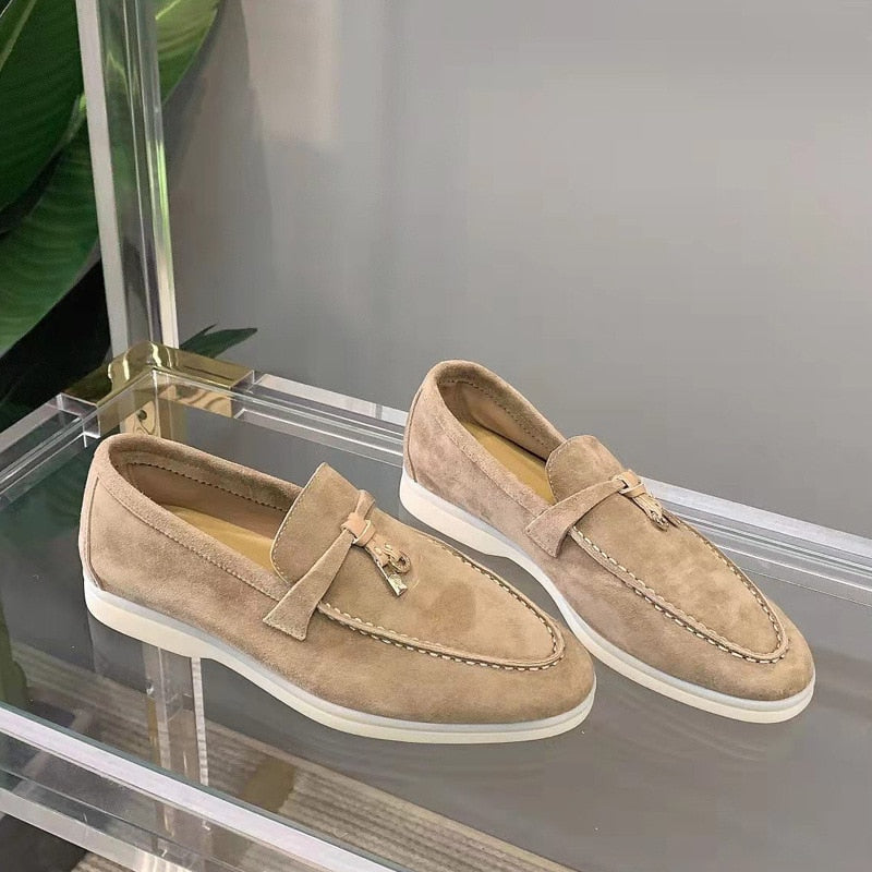 Dames Suede Loafers Zacht Leer Comfortabel