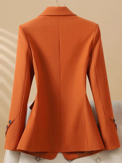 Oranje Enkelrij Blazer Lange Mouwen Vrouw