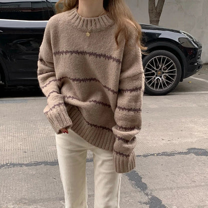 Dames Trui Oversized Wit Gebreid Warm