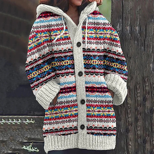 Dames Cardigan Warm Fantasie Patroon - StudioMarella