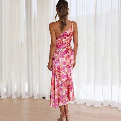 Zomerjurk Bloemenprint Vrouwelijk Elegant Model