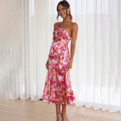 Zomerjurk Bloemenprint Vrouwelijk Elegant Model