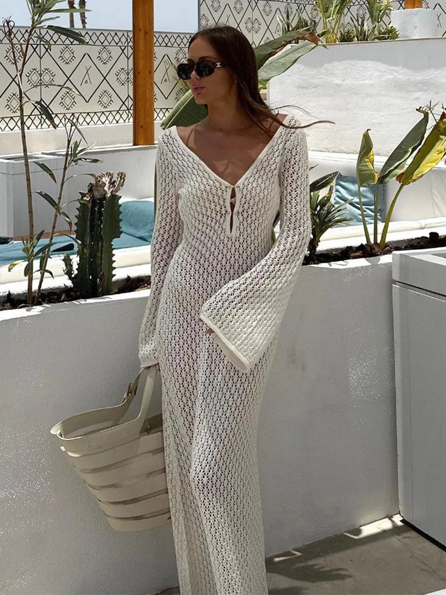 Dames Strandjurk Met Open Rug Stijlvol Model