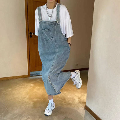 Dames Oversized Jurk Lichtblauw Denim Mode - StudioMarella