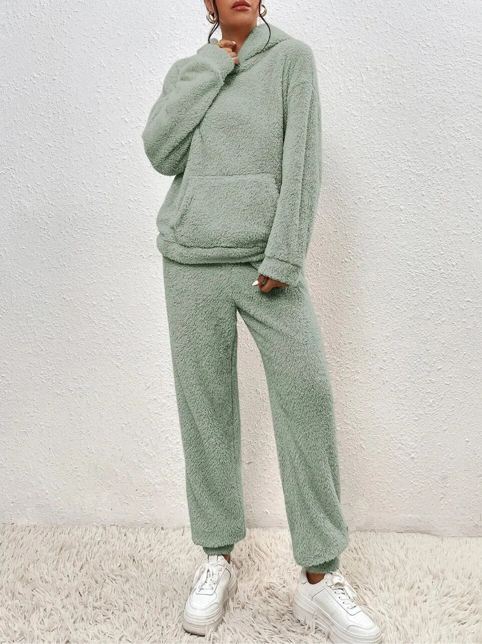 Dames Lounge Set Zacht met Kap en Joggingbroek