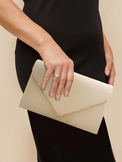 Fluwelen Avondclutch Suède Look Elegant