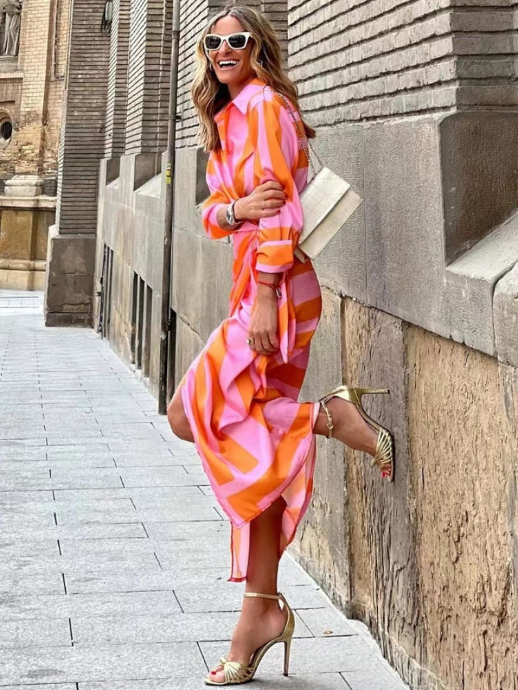 Zomerjurk voor Vrouw Wikkeljurk met Kraag Elegante Stijl