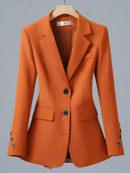 Oranje Enkelrij Blazer Lange Mouwen Vrouw - StudioMarella