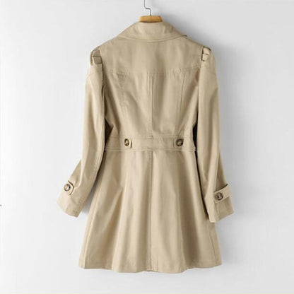 Dames Trenchcoat Middellang Met Enkele Knopen