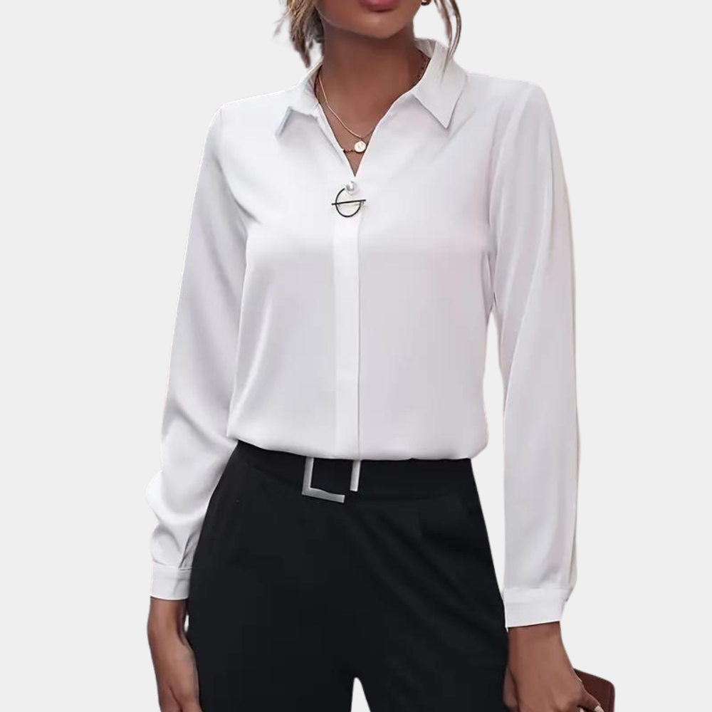 Dames Blouse Lange Mouwen Ritssluiting Klassiek Model
