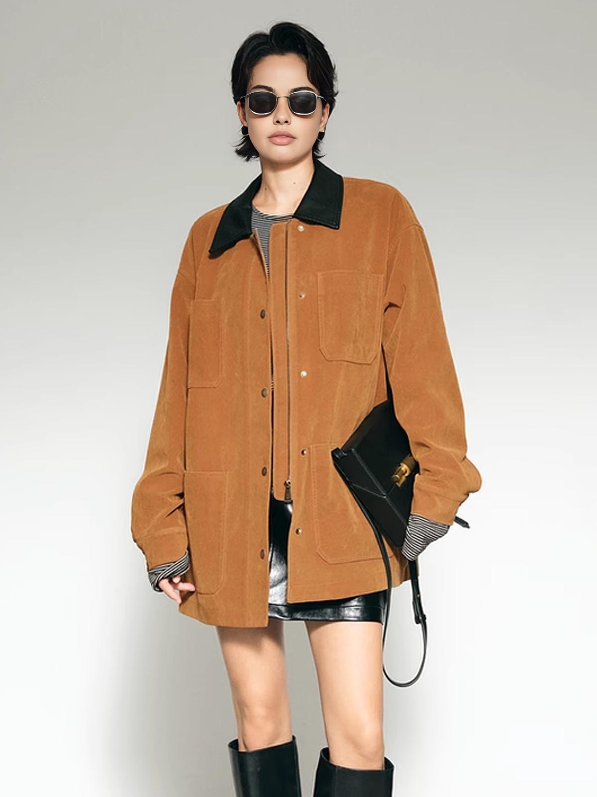 Oversized Winterjas Dames Suède Lichtgewicht - StudioMarella