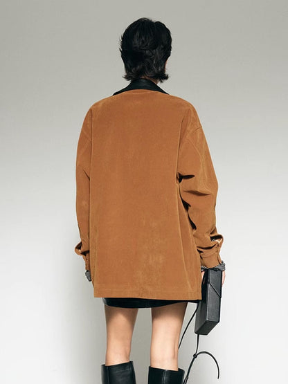 Oversized Winterjas Dames Suède Lichtgewicht