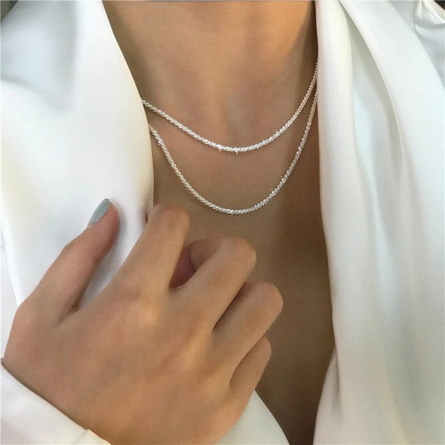Sieraden Set 925 Zilver Ketting Minimalistisch Trendy - StudioMarella