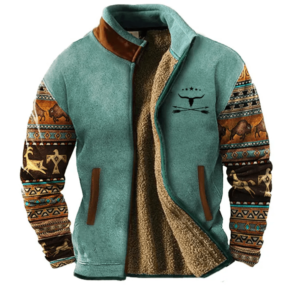 Heren Zipjack Zacht Polyester Relaxed Fit