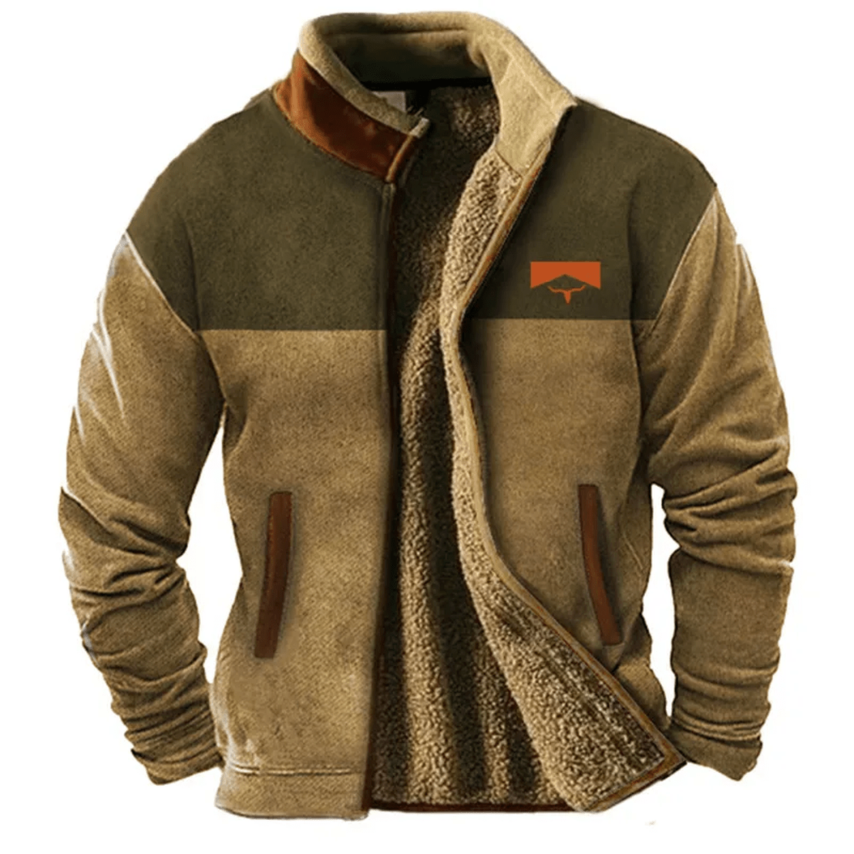 Heren Zipjack Zacht Polyester Relaxed Fit