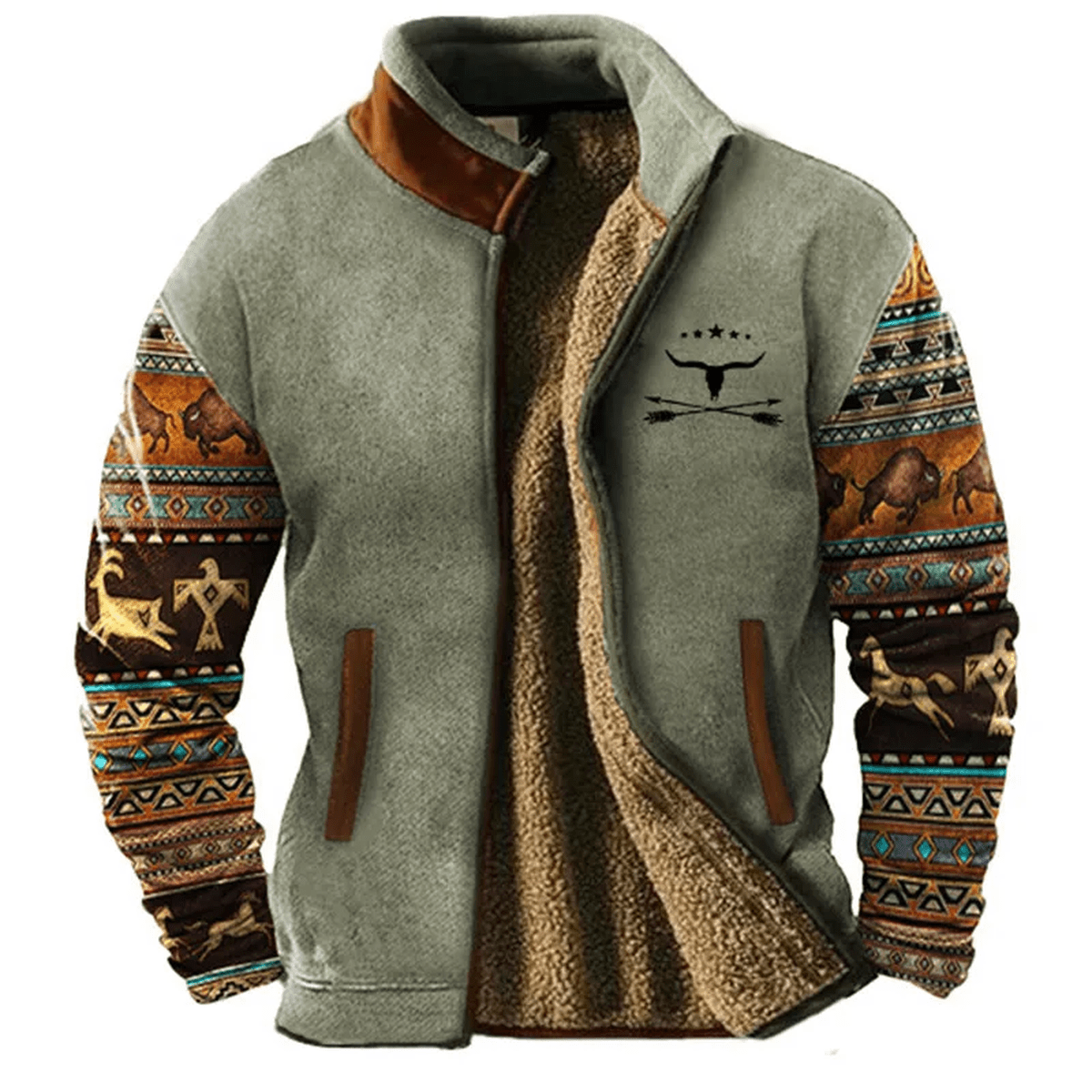 Heren Zipjack Zacht Polyester Relaxed Fit