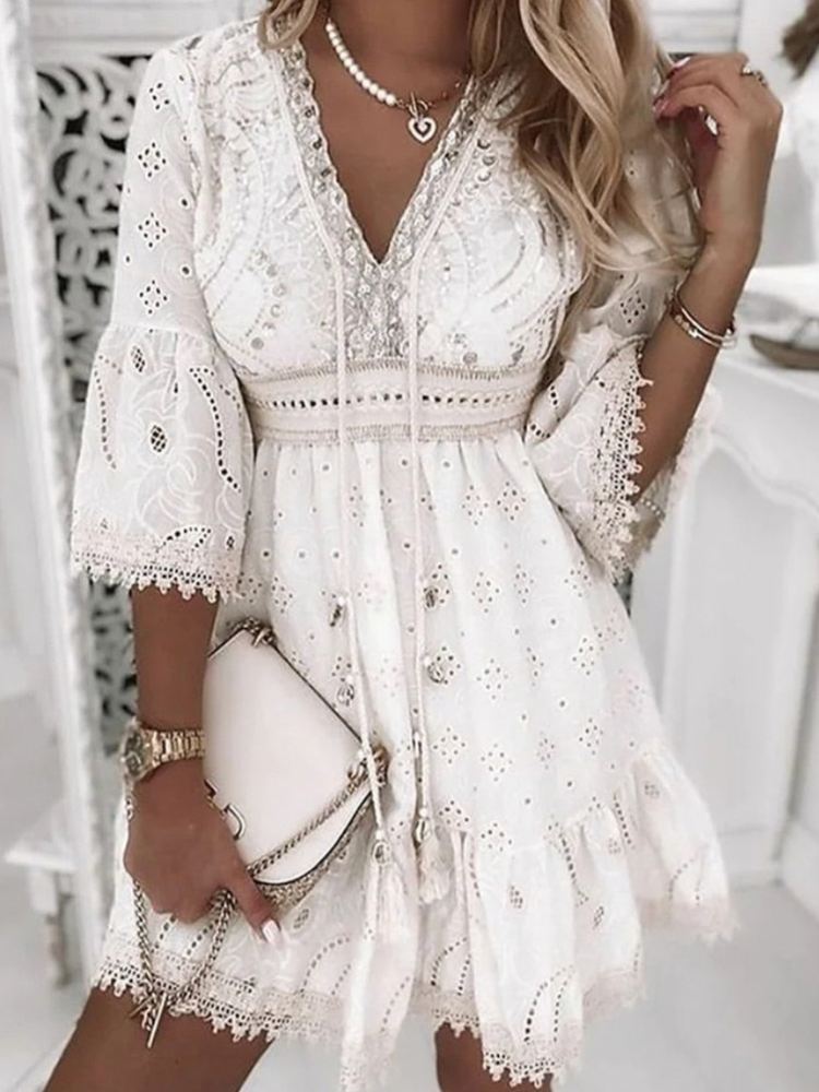 Zomerjurk Vrouwen Boho Chic Ibiza Stijl Comfortabel - StudioMarella