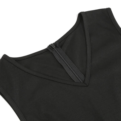 Zomerjurk Zwarte Print Vrouwenjurk voor Avond uit